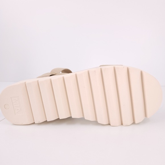 MIA Jene Platform Round Toe Sandals Ankle Strap Sand Cushioned Womens Size 10 M - Picture 8 of 16
